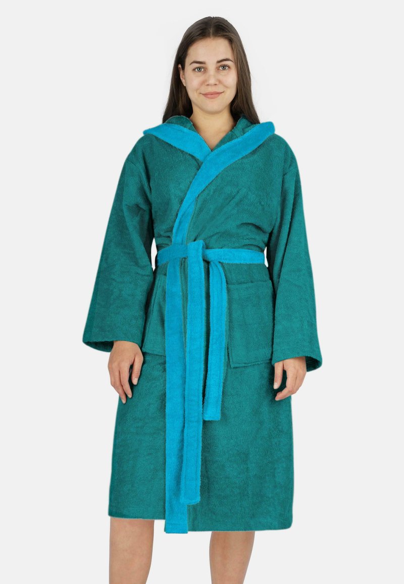 Normani ZWEIFARBIG - Bademantel - petrol türkis