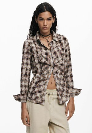 Desigual CHECK TEXTURE - Skjortebluser - brown