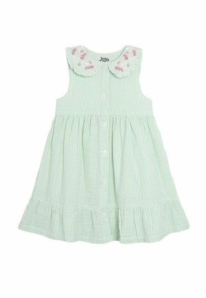 Tričkové šaty - green floral embroidered