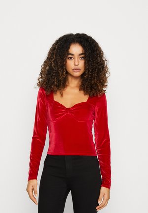 Hollister Co. FESTIVE MIXED  - Μπλούζα με μακριά μανίκια - red dahlia