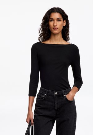 ARKET, ARKET BOAT-NECK TOP - T-shirt à manches longues - black