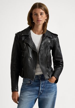 LEATHER MOTO JACKET - Læderjakker - black