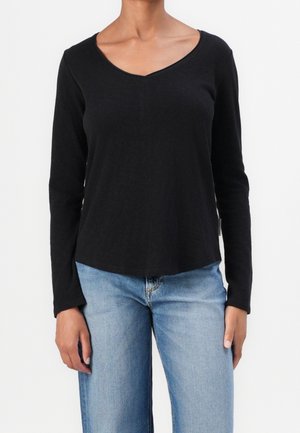 Langærmet T-shirt - black