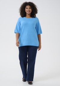 Kaffe Curve SYLVIA - Jednoduché tričko - malibu blue