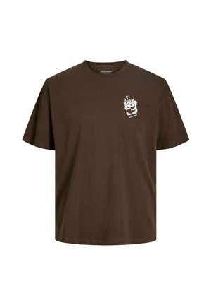 Trükipildiga T-särk - chocolate brown