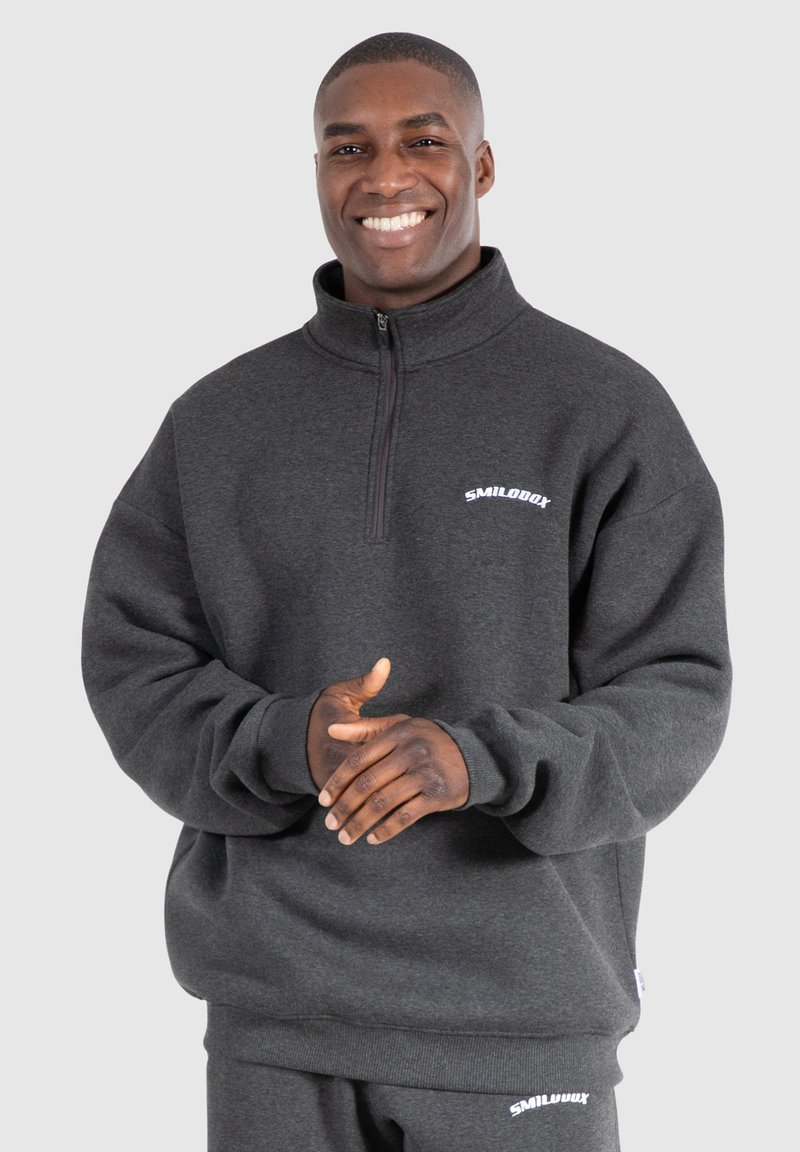 Smilodox HALF ZIP GATLIN - Felpa - anthrazit melange