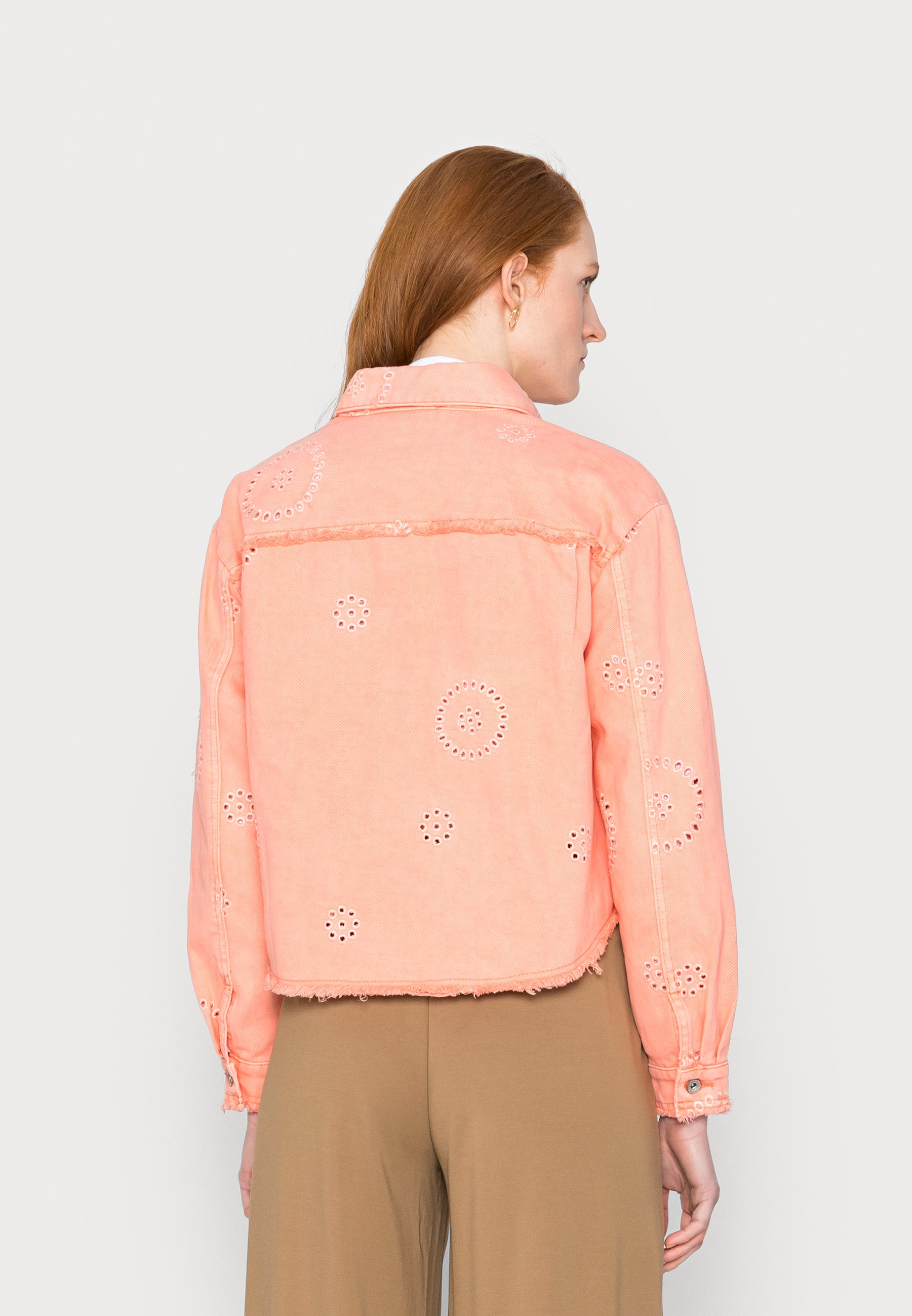 Cream Denim jacket - burnt coral/pink 