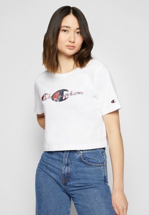 CREWNECK CROP - Camiseta estampada - white