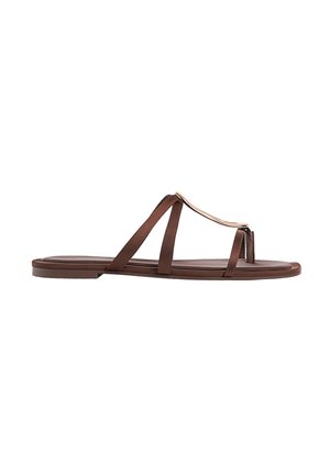 Stradivarius FLAT WITH METAL DETAIL - Infradito - brown
