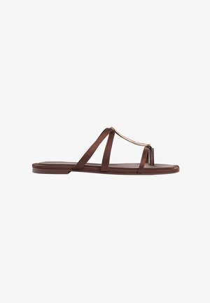 Stradivarius FLAT WITH METAL DETAIL - Infradito - brown
