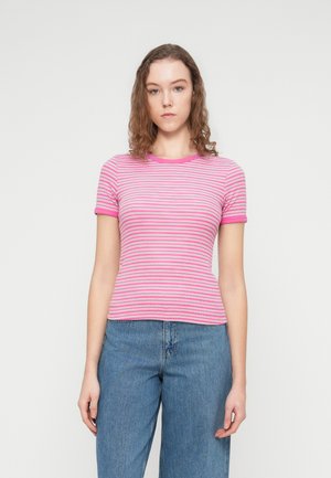 JXFRANKIE STRIPE TEE  - T-shirts med print - fiji flower/brown lentil/vanilla ice