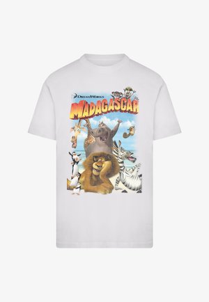 Merchcode, MADAGASCAR DISTRESSED - T-shirt imprimé - white