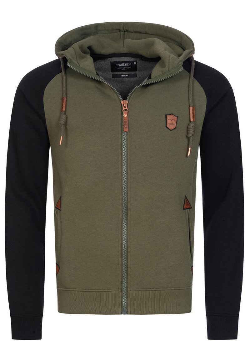 LERROS sweatvest met logo sage green