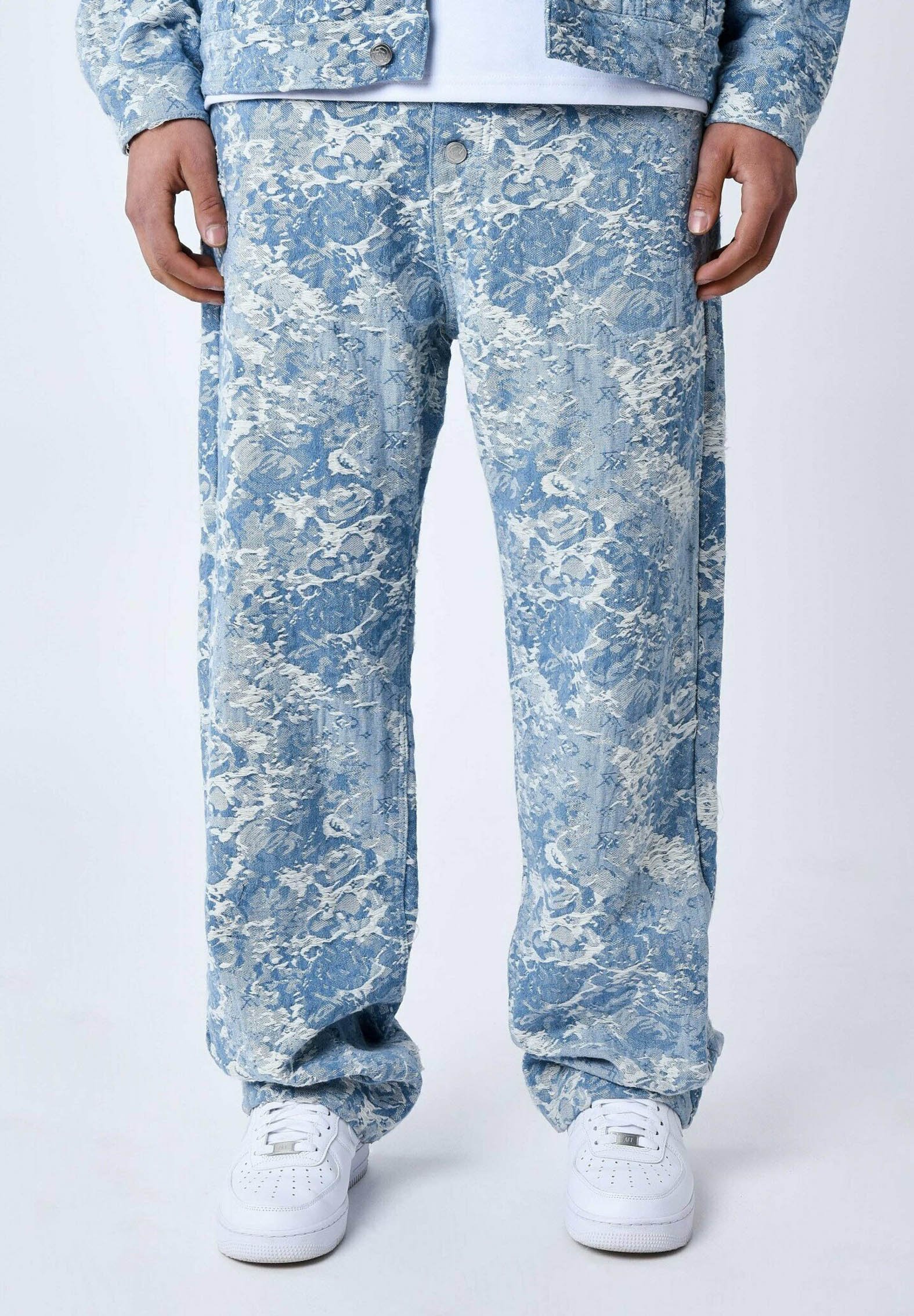 Pantalon Capri Femme Jamie Sadock Taille 6 - Imprimé Abstrait Bleu/orange/gris - Zip Et Bouton - Neuf