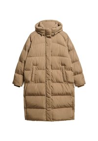Superdry & Co LONGLINE HOODED PUFFER - Cappotto invernale - fossil brown
