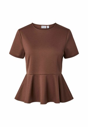 Pieces, BLUSE PCALISA PEPLUM - Pluus - chicory coffee