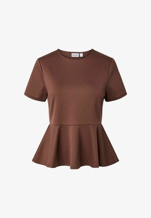 Pieces, BLUSE PCALISA PEPLUM - Pluus - chicory coffee