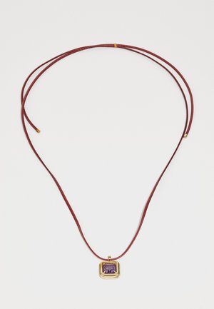 NECKLACE WITH SQUARE PENDANT AND CORD - Ketting - yellow gold-coloured