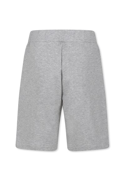 Shorts in cotone grigio con una vestibilità comoda, caratterizzati da una texture liscia e una vita elastica per maggiore comfort. Nessun motivo o accento visibile.