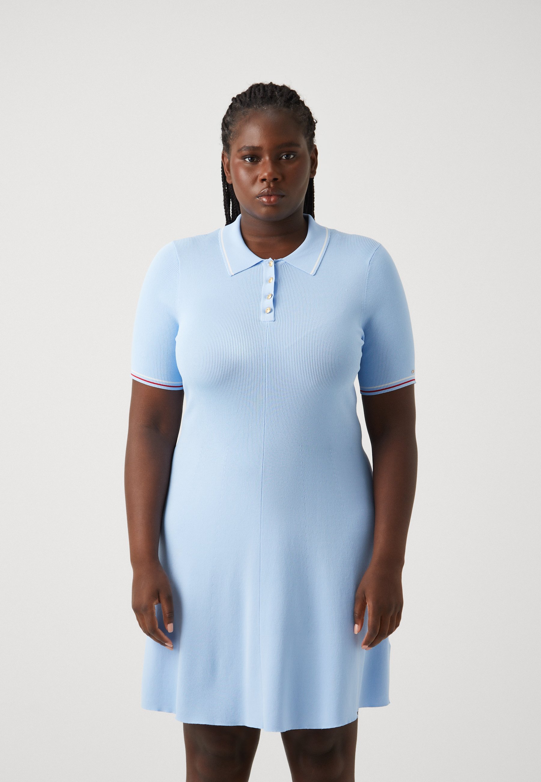 Red Tommy Hilfiger Shirtdress Tommy Hilfiger Curve POLO Jersey Dress Desert  Sky/dark Blue