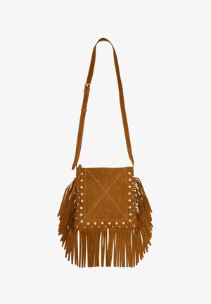 Friends Like These, FRINGE STUDDED CROSS-BODY BAG - Taška cez plece - tan brown