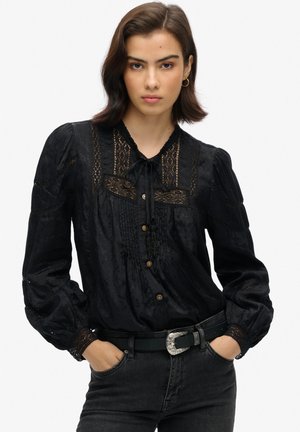 LONG-SLEEVED - Blouse - black