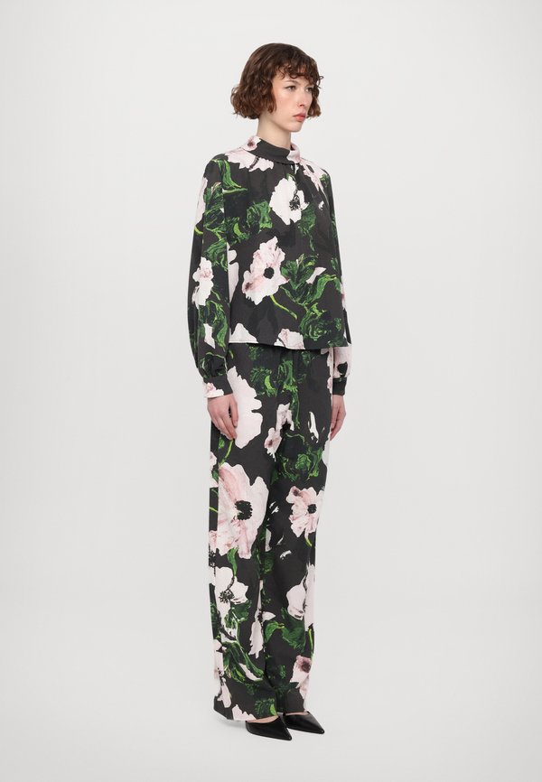 GATHERED LONG SLEEVE STRUCTURE STRETCH - Blouse - umber windflower2