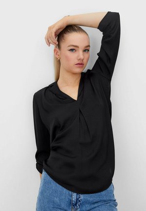 MIT REVERSKRAGEN - Blouse - black