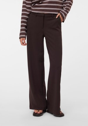 Vero Moda, VMZAMIRA WIDE PANT - Wide leg - chocolate torte