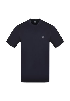 T-shirt nero a maniche corte con scollo tondo e piccolo logo bianco C.P. Company sul petto sinistro.