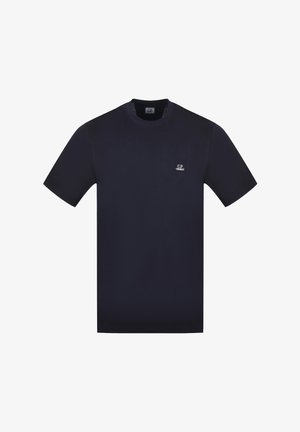 T-shirt nero a maniche corte con scollo tondo e piccolo logo bianco C.P. Company sul petto sinistro.