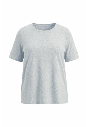 Ulla Popken, T-shirt basic - pale mottled grey