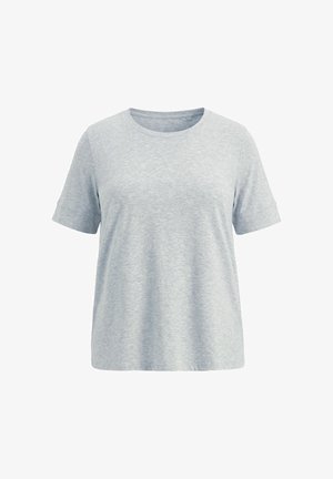 Ulla Popken, T-shirt basic - pale mottled grey