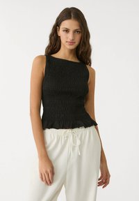 Stradivarius - GATHERED WITH RUFFLES - Blouse - black Image miniature 1