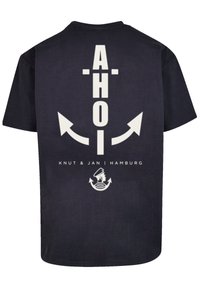 F4NT4STIC OVERSIZED AHOI ANKER KNUT & JAN HAMBURG - T-Shirt print - navy