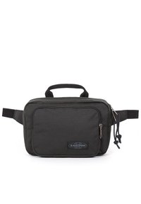 Marsupio nero Eastpak con tasca frontale con zip, maniglia superiore, cinture regolabili e patch del logo sulla tasca frontale.