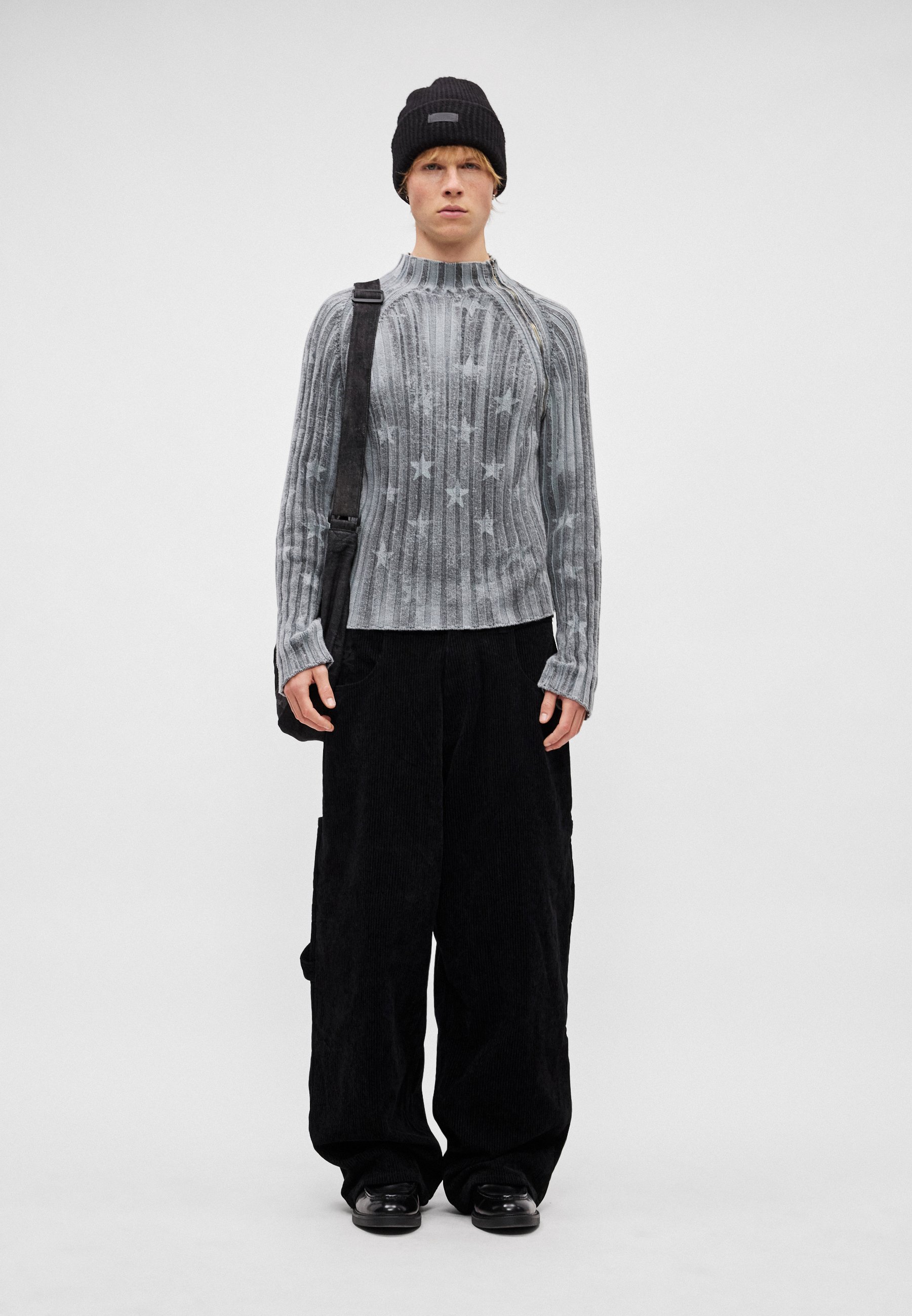 Jaded London STAR STRIPE JUMPER - Jumper - grey - Zalando