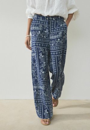 Next, Stoffhose - navy blue ecru print