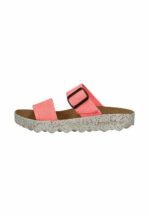 Slip-on sandaler - fluor coral