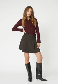 Co'couture LUNA POCKET - A-vonalú szoknya - dark brown