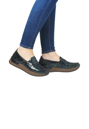 Rieker Slip-ons - türkis schwarz