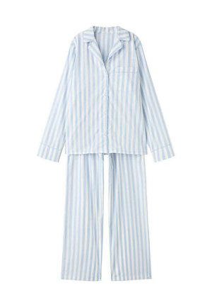 LONG À RAYURES SET - Nachtwäsche Set - bleu ciel