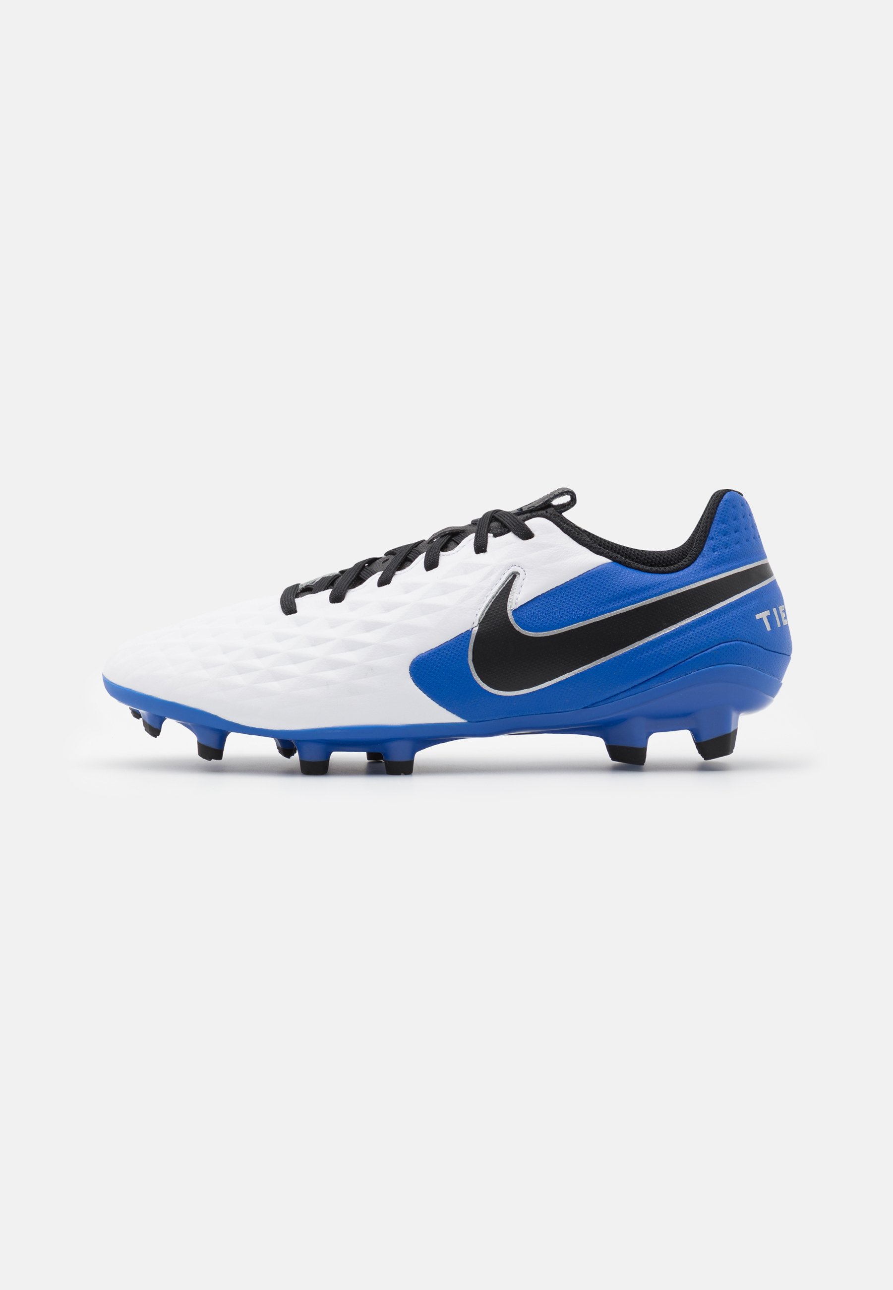 blue and white football boots