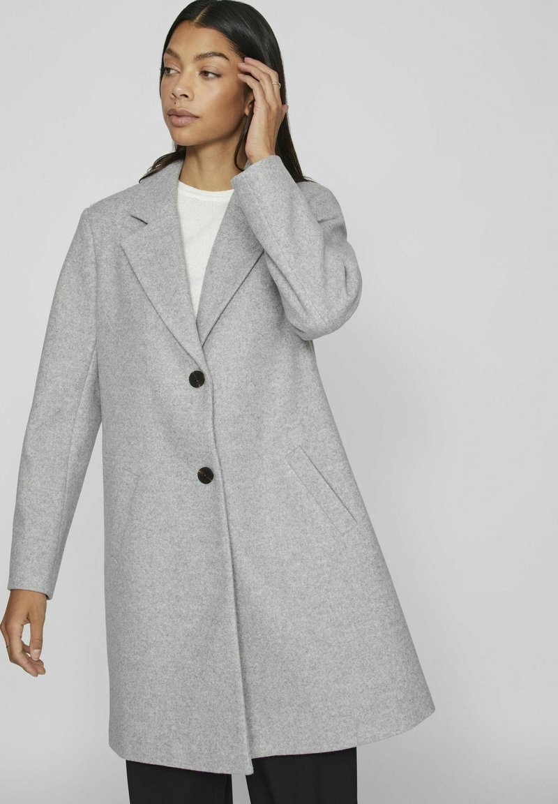 VILA Klassisk kappa / rock - light grey melange