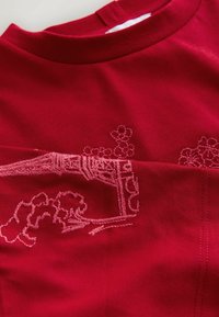 Non sélectionné, red paris pink embroidered