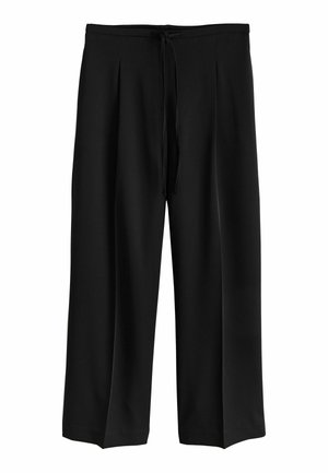 Next, PETITE FIT - TIE WAIST WIDE LEG TROUSERS - Bukser - black