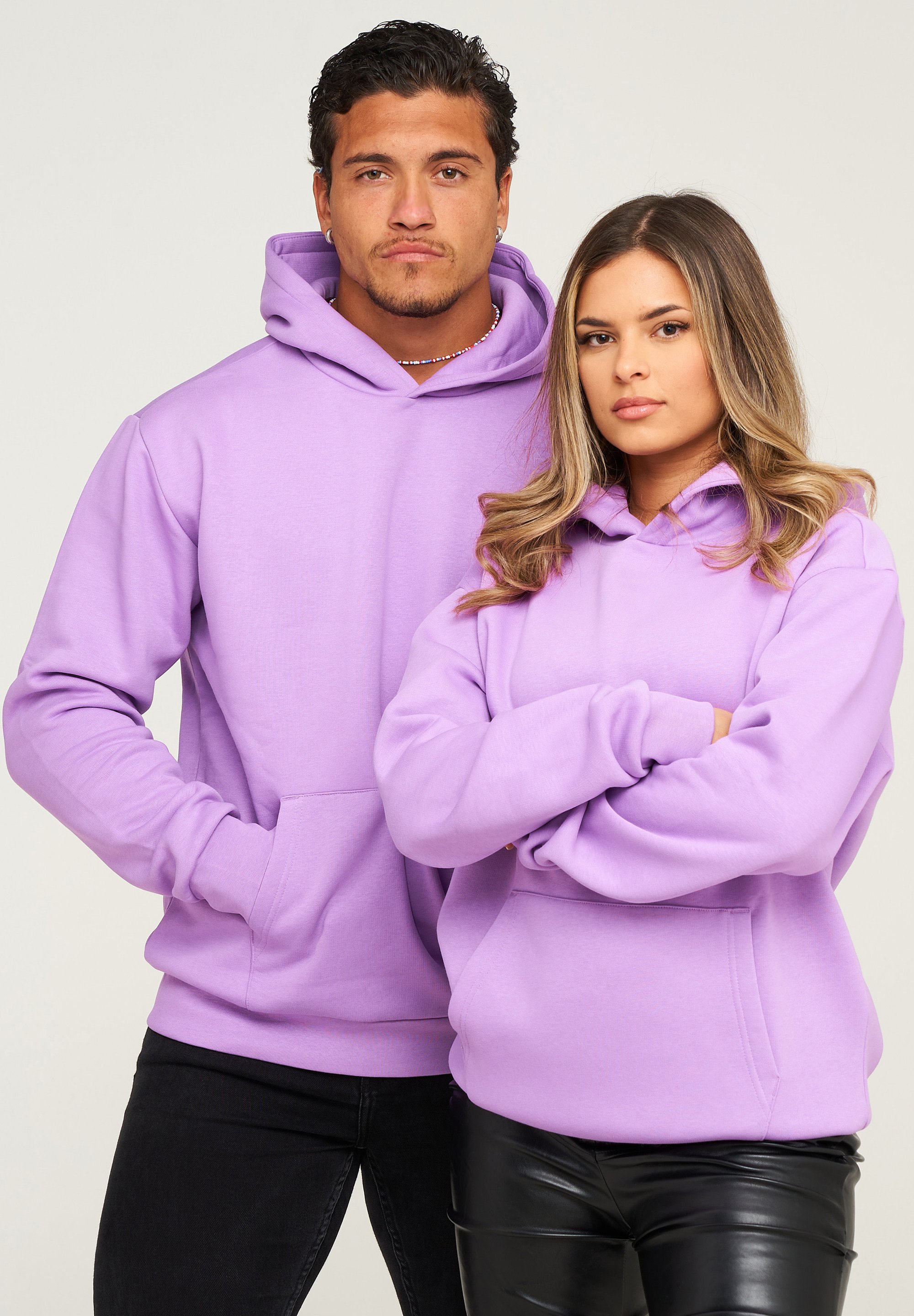 Oversize Pullover Damen Pulli Lila Bio Baumwolle Flieder Hoodie