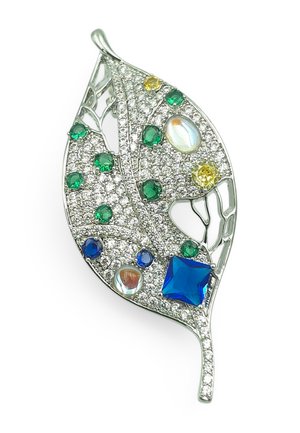 Spilla - silver-coloured blue green