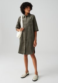 OPUS RELAXED FIT 3/4 SLEEVE CORD - Blousejurk - olive leaf