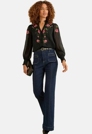REGULAR FIT - LONG SLEEVE  - Blouse - black embroidered